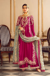 Majestic Rose – Magenta Embroidered Formal Ensemble